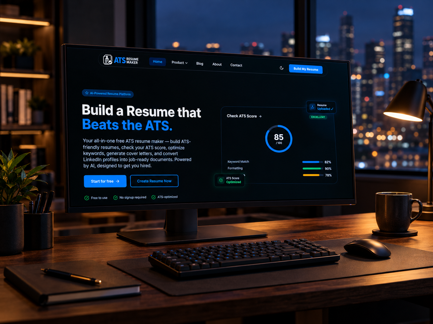 Screenshot of ATS Resume Maker SaaS dashboard
